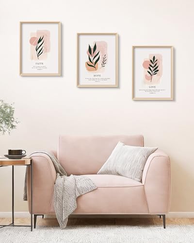HesenDot Faith Hope Love Framed Wall Art,12x16IN High Wood Frame Design - color: High Frame Faith Hope Love