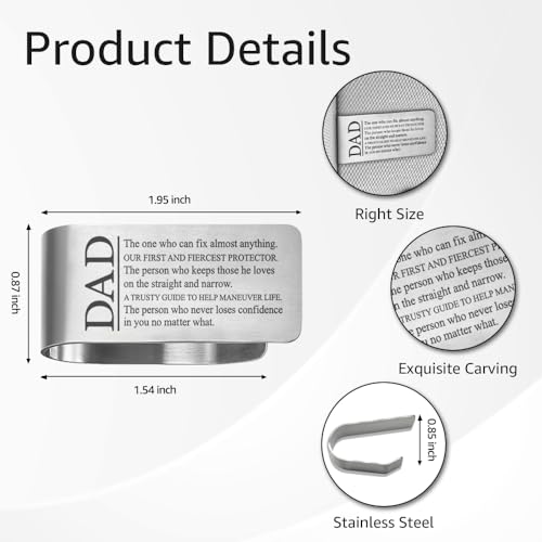 Dad Definition Car Visor Clip, Visor Clip for Dad from Daughter Son - color: Silver95