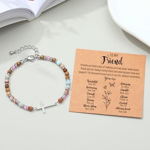 Crystal Cross Bracelet for Women Teen Girls Christmas Birthday Gifts - style: Friend