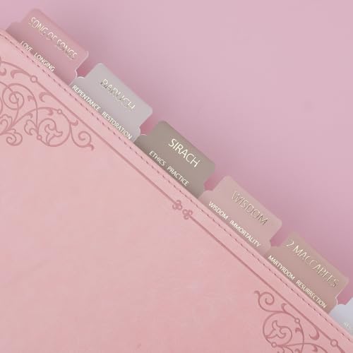 UPAFEXXI-Bible Tabs with Book Summaries, 3D Gold Foil Embossed Lettering - color: Earth Tone