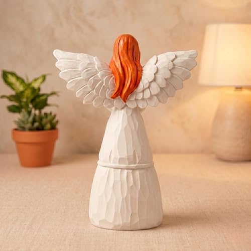 Retirement Gift for Woman - Angel Figurine&Gemstones Keychain Set
