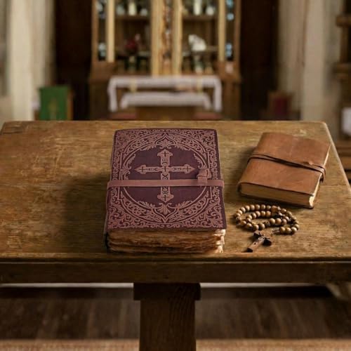 LEATHER VILLAGE Scripture Journal Cross Embossed, Fuchsia 10x7. - color: Fuchsia, size: 10 inches X 7 inches