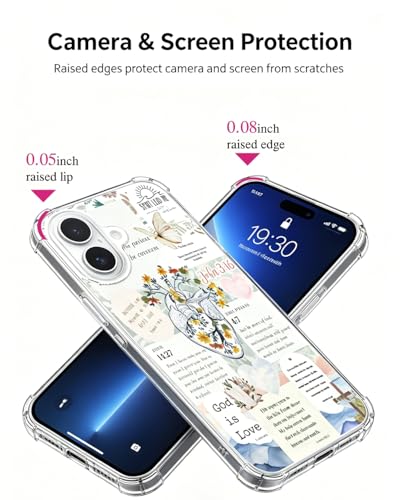 Christian Aesthetic Phone Case Compatible with iPhone 17, Bible Verses TPU Phone Cover for iPhone 17 - color: Bible Verses