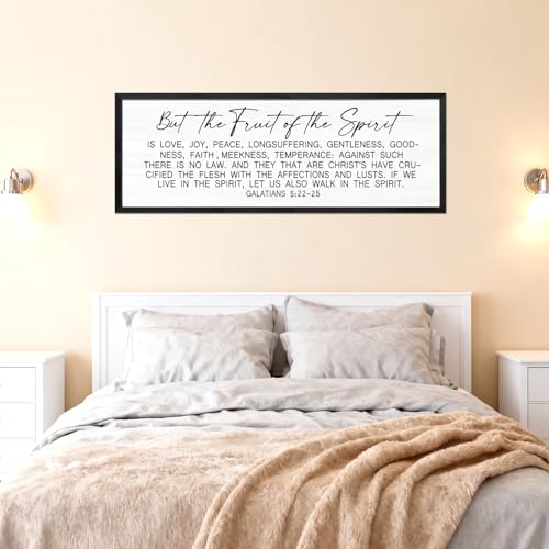 The Fruit of the Spirit Rustic Bible Verse Framed Wall Art - color: Black Frame, style: The Fruit of the Spirit