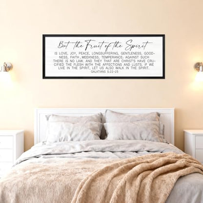 The Fruit of the Spirit Rustic Bible Verse Framed Wall Art - color: Black Frame, style: The Fruit of the Spirit