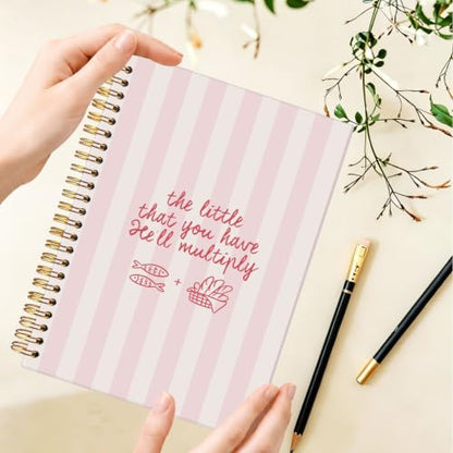 Christian Spiral Notebook for Women,Jesus Feeds the 5000 Journal,A5 - color: Jesus Feeds the 5000