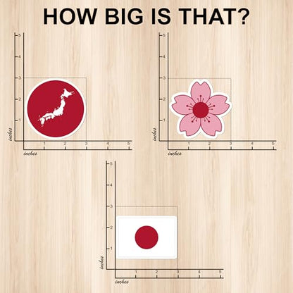 [3PCS] Japan Flag Sticker, Japan Stickers, Sakura Stickers, Clean Red Sun - color: Japan Flag Sticker
