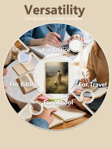 Christian Jesus Leaves The 99 Notebook, Christian Gifts, Bible Prayer Journal for Women, Jesus and The Lost Sheep Religious Hardcover Notebook Journal for Work Study 5.5x8.3 in - color: Jesus