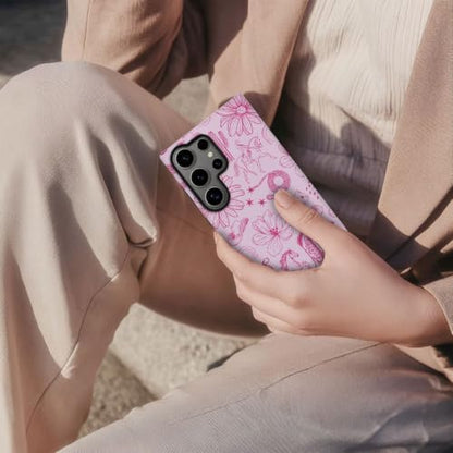 Compatible with Samsung Galaxy S23 Ultra,2-in-1 Frosted Phone Cover Shockproof Case - Aesthetic Western Cowgirl Pink - color: Aesthetic Western Cowgirl Pink, size: Samsung Galaxy S23 Ultra