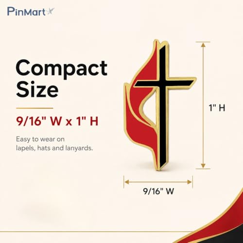 PinMart's Methodist Cross Religious Enamel Lapel Pin - style: 10 Pack