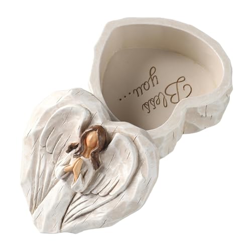 Hodao Angel Jewelry Box, Rosary Keepsake Box, Angel Gift for Women - color: White Elegance Angel-bless You