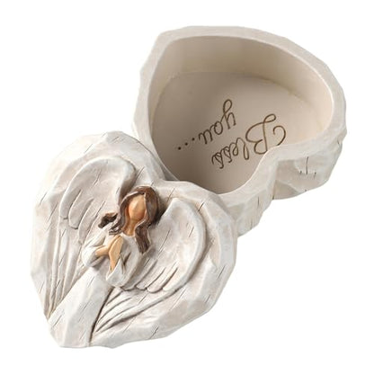 Hodao Angel Jewelry Box, Rosary Keepsake Box, Angel Gift for Women - color: White Elegance Angel-bless You