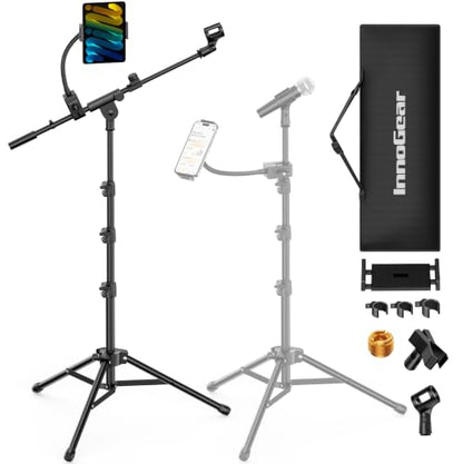 InnoGear Mic Stand Floor Microphone Stand Tablet Phone Holder for Singing