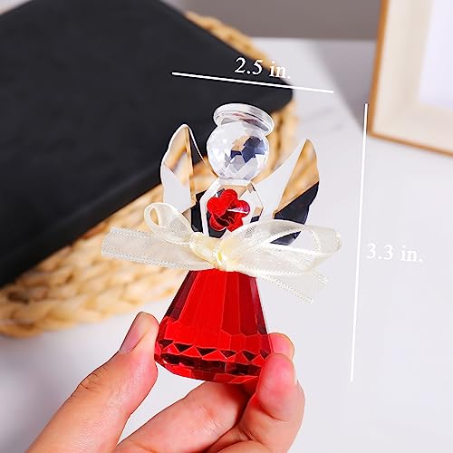 YWHL Red Crystal Guardian Angel Gift for Women, Christmas Angel Figurine - color: Red