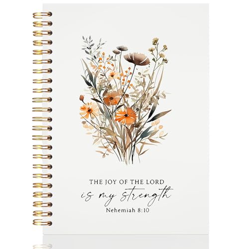 UTELKA Bible Journals, Floral Prayer Notebooks for Bible Notes, 5.5x8.3 - color: The Joy of The Lord is My Strength