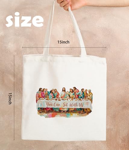Christian Jesus Inspirational Canvas Tote Bag for Church Baptism - color: Jesus5
