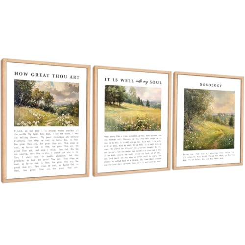 PQVRTMO Set of 3 Poster Bible Verse Wall Art,Christian Wall Decor - color: It Is Well with My Soul