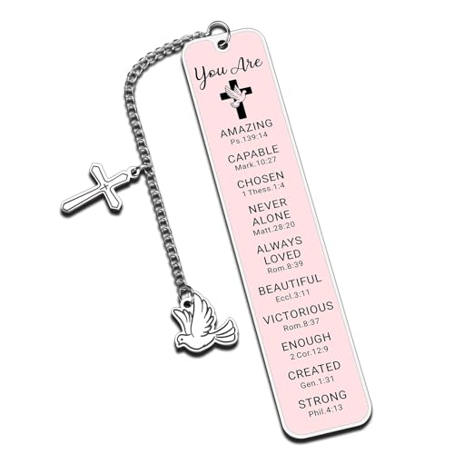 Bible Bookmarks for Women Baptism Gifts for Teen Girls Christian Back to School Gift for Daughter Confirmation Bookmark for Teen Girl Faith Based Birthday Christmas Stocking Stuffers