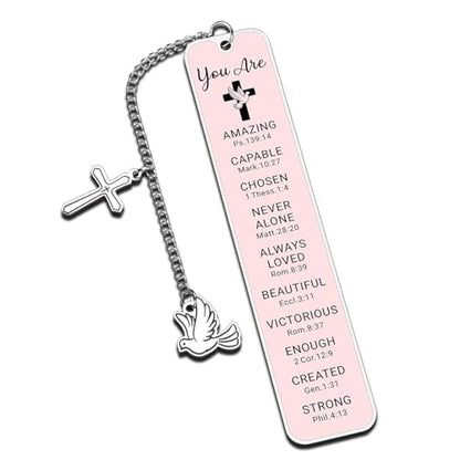 Bible Bookmarks for Women Baptism Gifts for Teen Girls Christian Back to School Gift for Daughter Confirmation Bookmark for Teen Girl Faith Based Birthday Christmas Stocking Stuffers