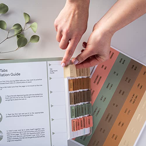DiverseBee Laminated Bible Tabs with Gold Embossed Lettering (Meadow) - color: Meadow