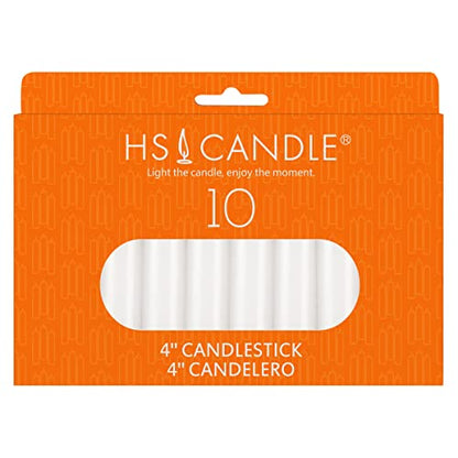 10 pcs Unscented 4 Inch White Taper Candles, Multi Purpose, Household General Usage, Emergency Lighting, Church, Prayer Vigils, Religious Ceremonies