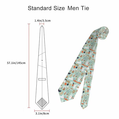 Black Dots Men's Neckties Retro Classic Circle Geometry Men's Tie for Mens Teens Business Work Casual Wedding Party - color: Easter