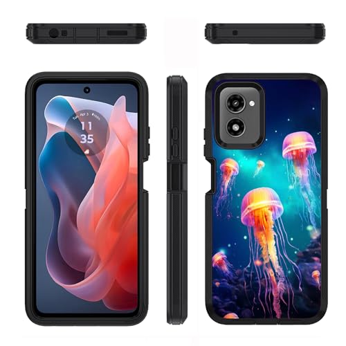 Designed for Moto G Power 5G 2024 Case, Military Grade Heavy Duty 3-Layer Shockproof Full-Body Protective Cover for Motorola Moto G Power 5G 2024, Jellyfish - color: Jellyfish