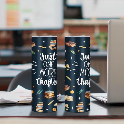 Book Lover Gifts for Women, 20 Oz Just One More Chapter Tumbler - color: Chapter