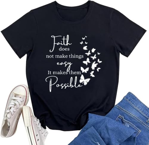 Christian Jesus Faith T Shirts for Women - color: Black5, size: Small