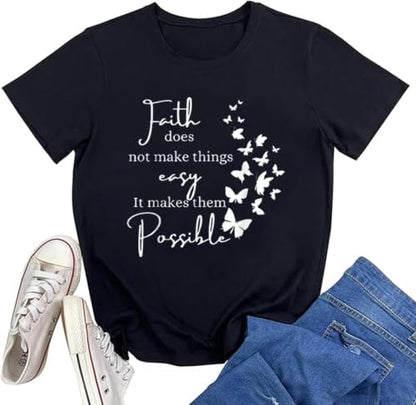 Christian Jesus Faith T Shirts for Women - color: Black5, size: Small