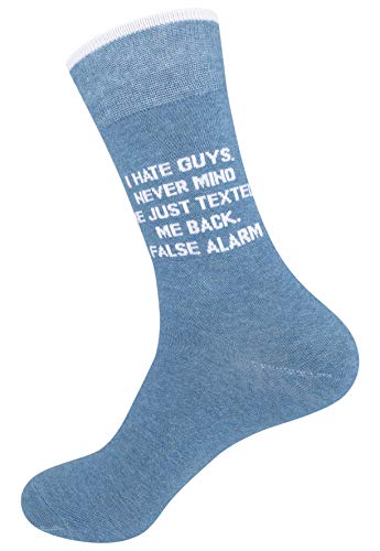 FUNATIC Socks with Funny and Profane Sayings, Sarcastic Gift for Men Women - color: I Hate Guys