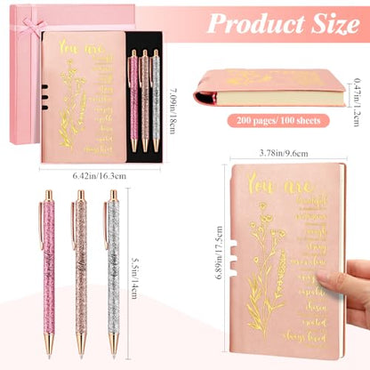 Affrolling 5 Pcs Christian Gifts for Women Church Religious Gifts A6 Bible Leather Notebook Pens with Box Prayer Journal for Men Bible Study Pastor's Wife Godmother Father(Rose Gold) - color: Rose Gold