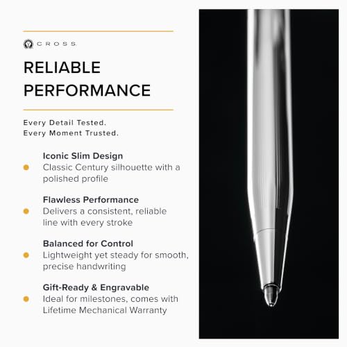 Cross Classic Century Ballpoint Pen, Multiple Colors, Black Ink - color: Lustrous Chrome