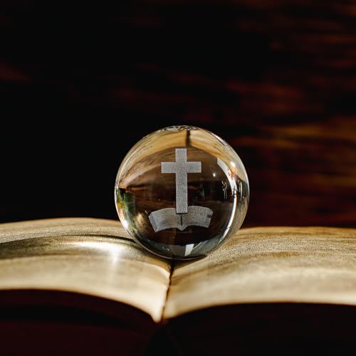 ZEERSHEE 3D Laser Cross Crystal Ball Christian Gift Religious Home Decor - style: Holy Bible