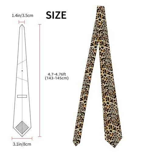 Men's Neckties, Novelty Printed Skinny Tie for Work Casual Party - color: Leopard