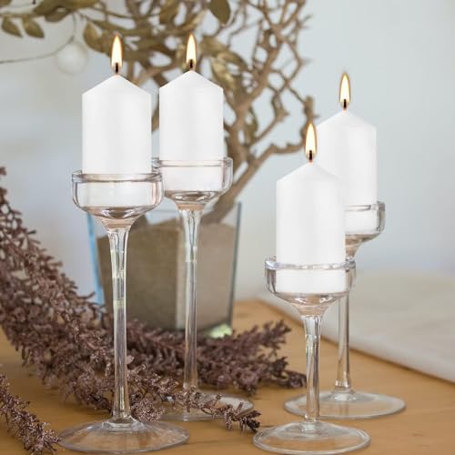 YOROXRG 2"x4" High White Pillar Candles, Set of 20 Unscented. Bulk Buy. Ideal for Halloween, Wedding, Emergency Lanterns, Household, Wedding and Home Décor Candlesticks - color: White-2"x4" 20