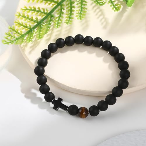 Christian Bible Verse Cross Bracelet for Men Teen - color: Joshua 1:9