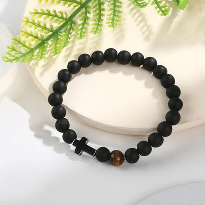 Christian Bible Verse Cross Bracelet for Men Teen - color: Joshua 1:9