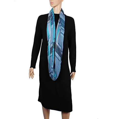 Lightweight Scarfs for Women Infinity Plaid and Striped Many Style - color: Blue