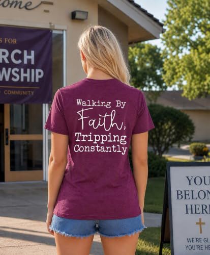 Christian Shirts for Women Religious Tshirt Bible Verse Tee Tops - color: 02-purple, size: Small