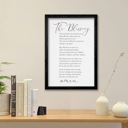 comurdyo The Blessing Bible Verse Wall Art, 16"×11", Black - color: The Blessing (Black), size: 16"L x 11"W