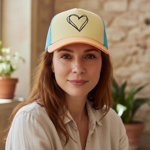 Embroidered Baseball Cap for Women - 2025 Trendy hat Adjustable Breathable Summer Beach Hat Christmas - color: Cute Love Heart