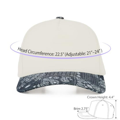 C.C Women's Criss-Cross Ponytail Trucker Hat - Snapback, One Size - color: Paisley-dk. Denim