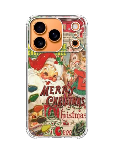 Christmas Collage Phone Case for iPhone 17 Pro, Retro Xmas Aesthetic Holiday Phone Cover, Soft Trendy TPU Bumper Cover Case - color: Christmas Collage