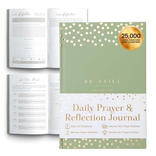 Daily Prayer Journal with Prompts | 90-Day Guided Devotional & Scripture Reflection | Bible Study and Spiritual Growth Tracker | Undated Faith Planner, 5.5x8" - Sage Green Dotted - color: Dotted Sage Green