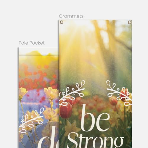 Church Banners with Scripture - Church Banners For Sanctuary Wall Worship - Welcome Religious Praise Hanging Signs Decorations For Church - Sets of Christian Flexible Banner Patterns Designs - 4 PC