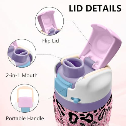 Teacher 32oz Insulated Water Bottle, Women Gift, 2-in-1 Lid, 1PCS - color: Thank Teachers-Pink