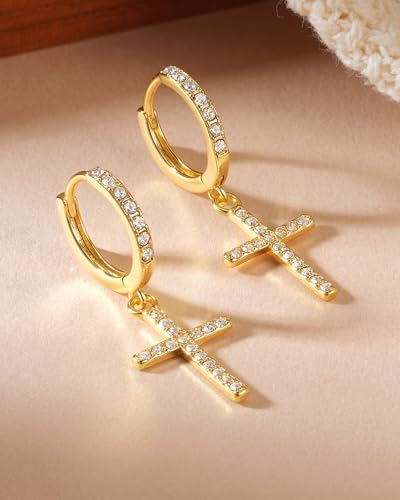 Dangle Cross Earrings for Women Teen Girls Baptism Jewelry Gifts - style: God is within her