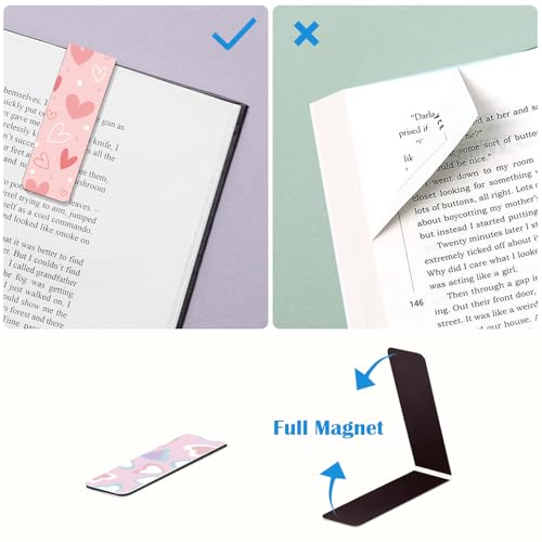 Magnetic Bookmarks, Page Markers, 10 Love Pattern Designs - color: Love Theme