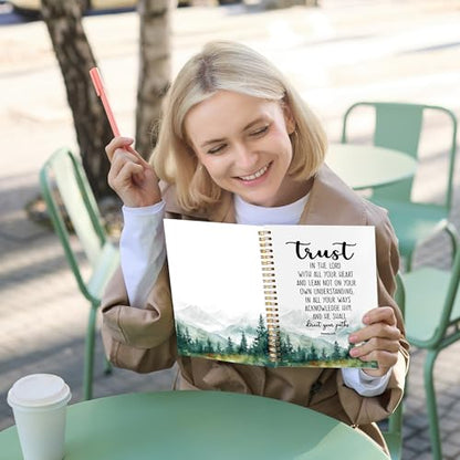 Christian Notebook Journal, Proverbs 3:5-6 Christian Notebooks for Note Taking, Trust in the Lord with All Your Heart Bible Prayer Journal for Women Men, Spiral Notebook 5.5x8.3 Inch - color: trust